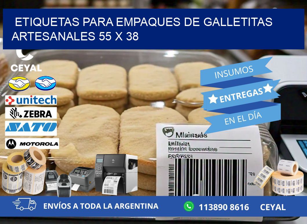 Etiquetas para empaques de galletitas artesanales 55 x 38