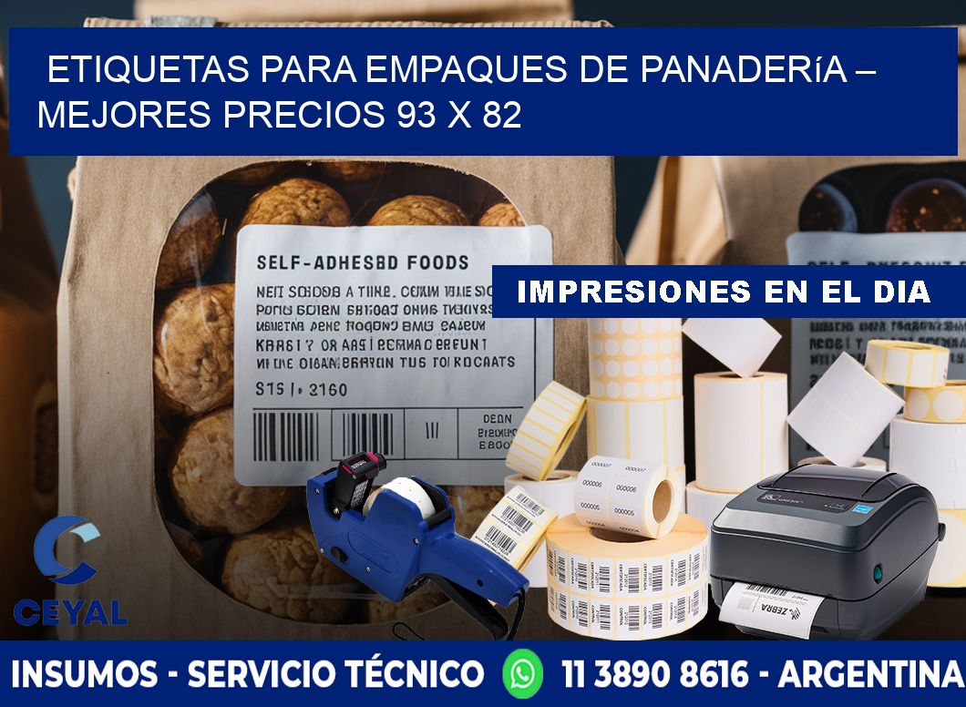 Etiquetas para empaques de panadería – Mejores precios 93 x 82