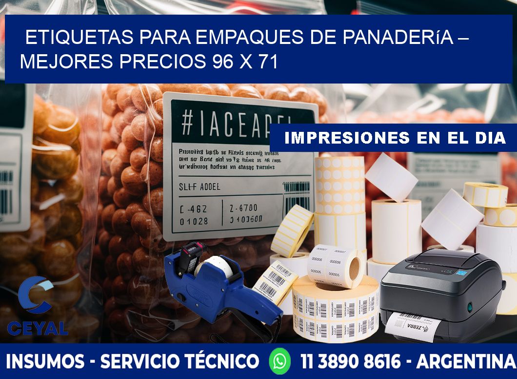 Etiquetas para empaques de panadería – Mejores precios 96 x 71