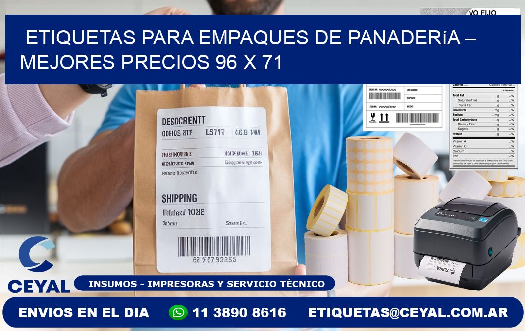 Etiquetas para empaques de panadería – Mejores precios 96 x 71