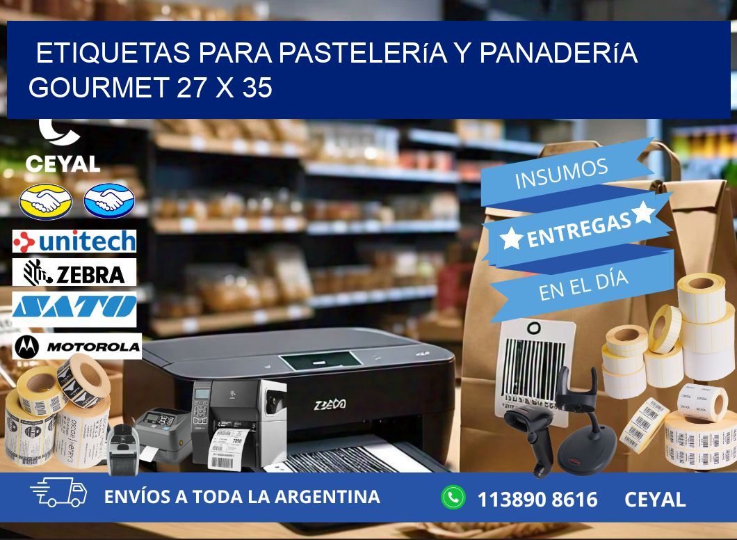 Etiquetas para pastelería y panadería gourmet 27 x 35