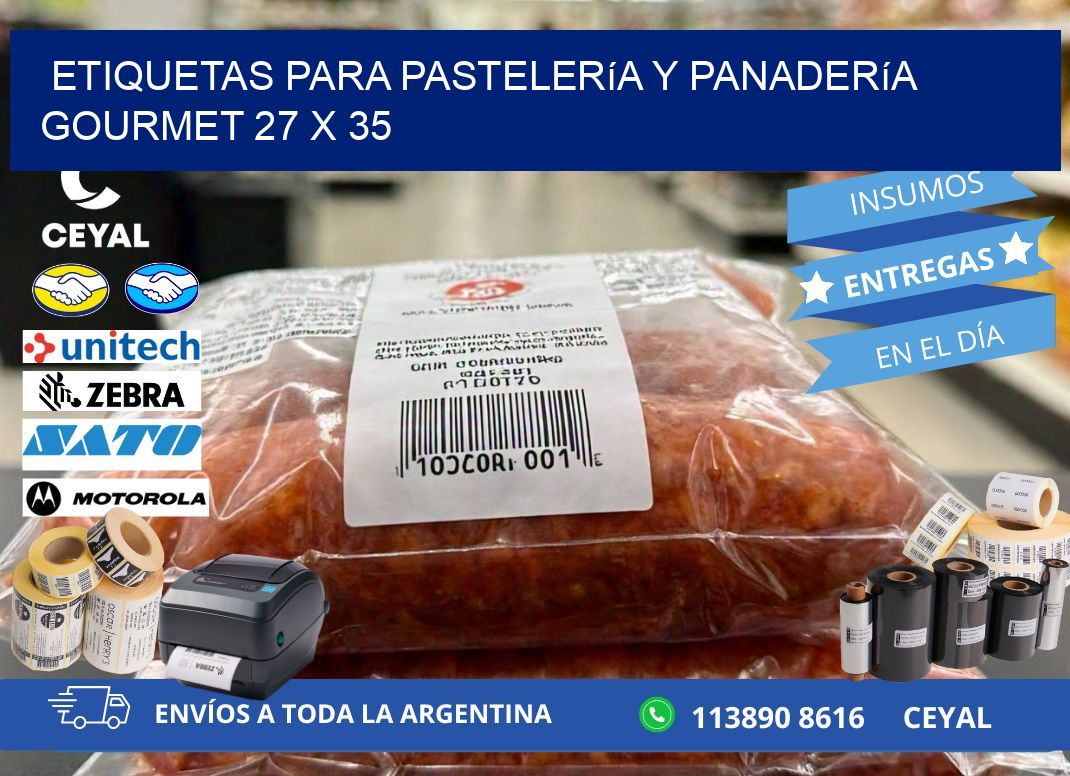 Etiquetas para pastelería y panadería gourmet 27 x 35