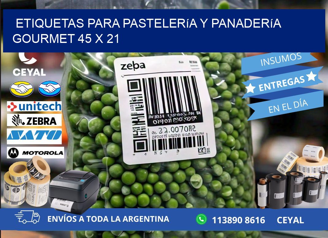 Etiquetas para pastelería y panadería gourmet 45 x 21