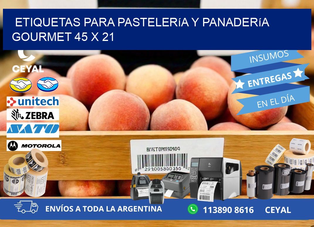 Etiquetas para pastelería y panadería gourmet 45 x 21