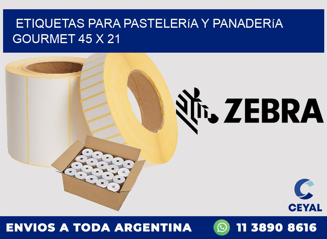 Etiquetas para pastelería y panadería gourmet 45 x 21