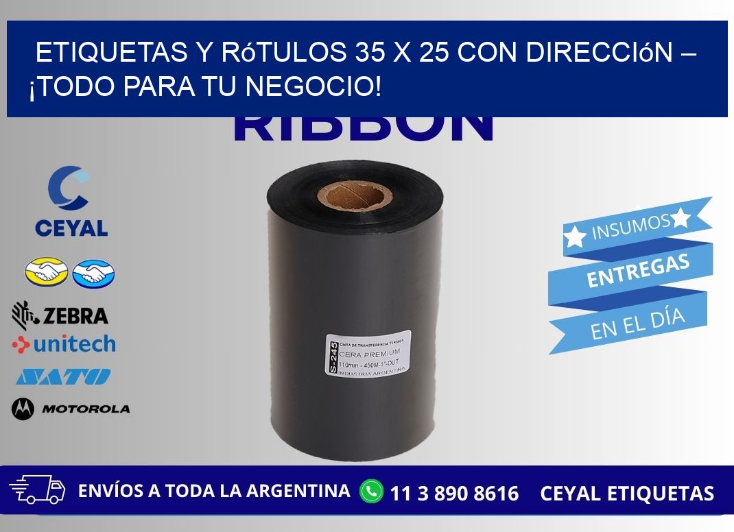 Etiquetas y Rótulos 35 x 25 con Dirección – ¡Todo para tu Negocio!