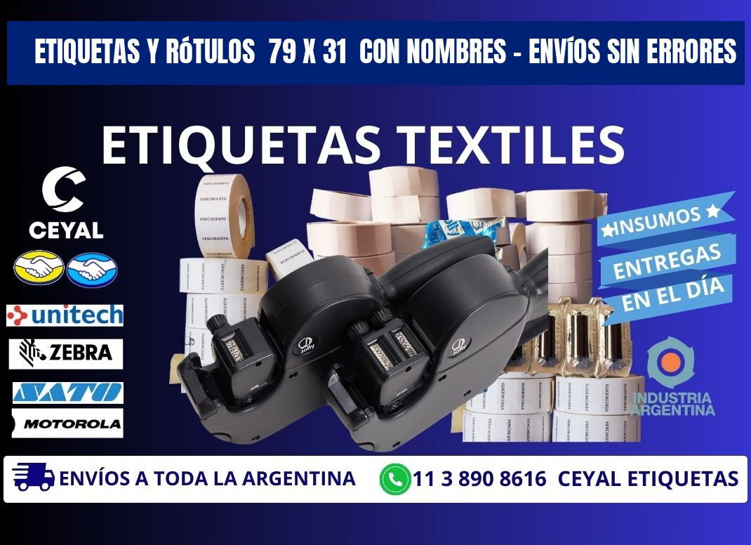 Etiquetas y Rótulos  79 x 31  con Nombres – Envíos sin Errores