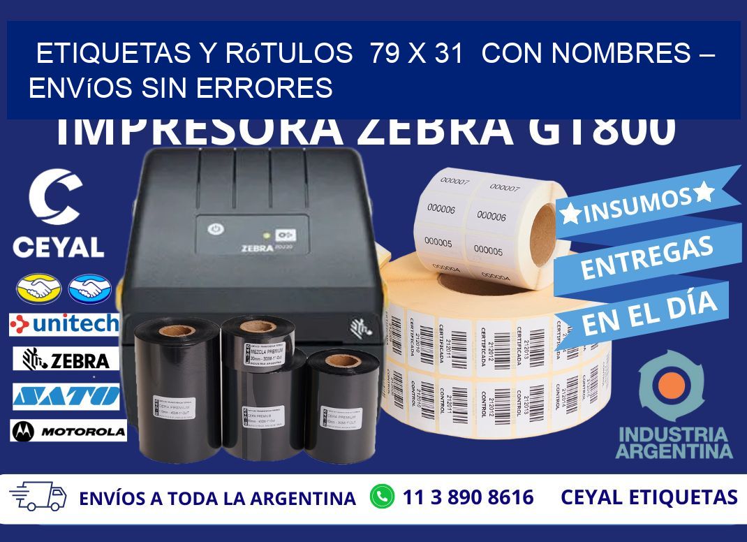 Etiquetas y Rótulos  79 x 31  con Nombres – Envíos sin Errores