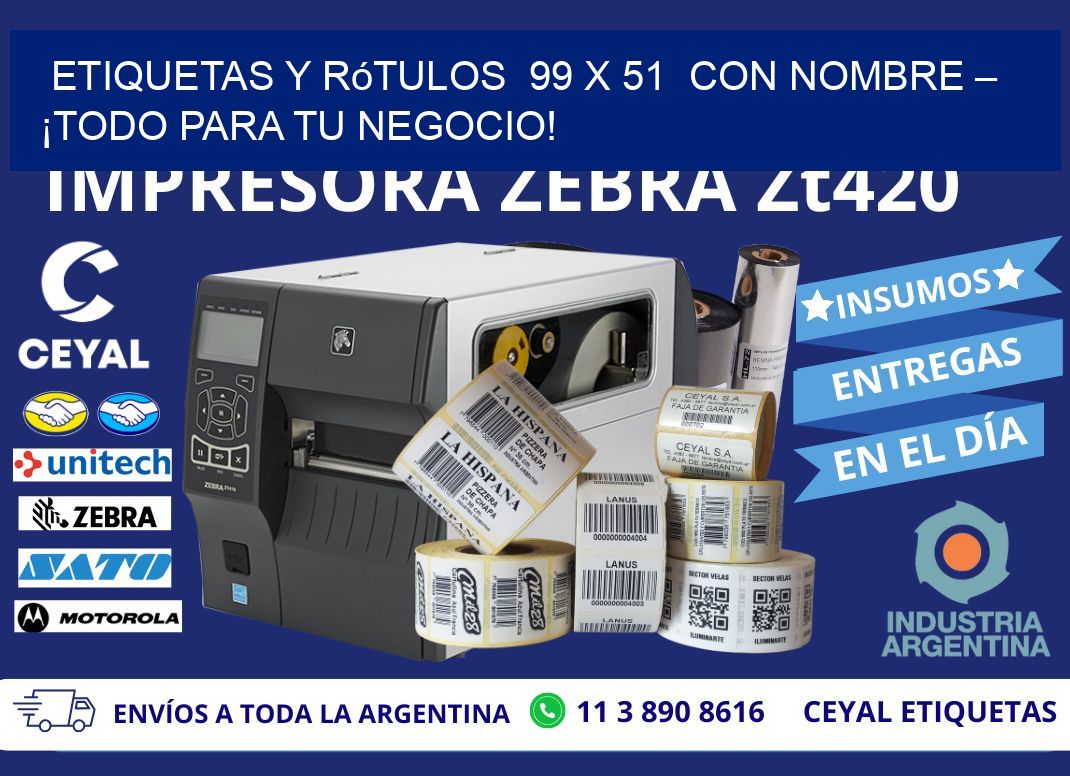 Etiquetas y Rótulos  99 x 51  con Nombre – ¡Todo para tu Negocio!