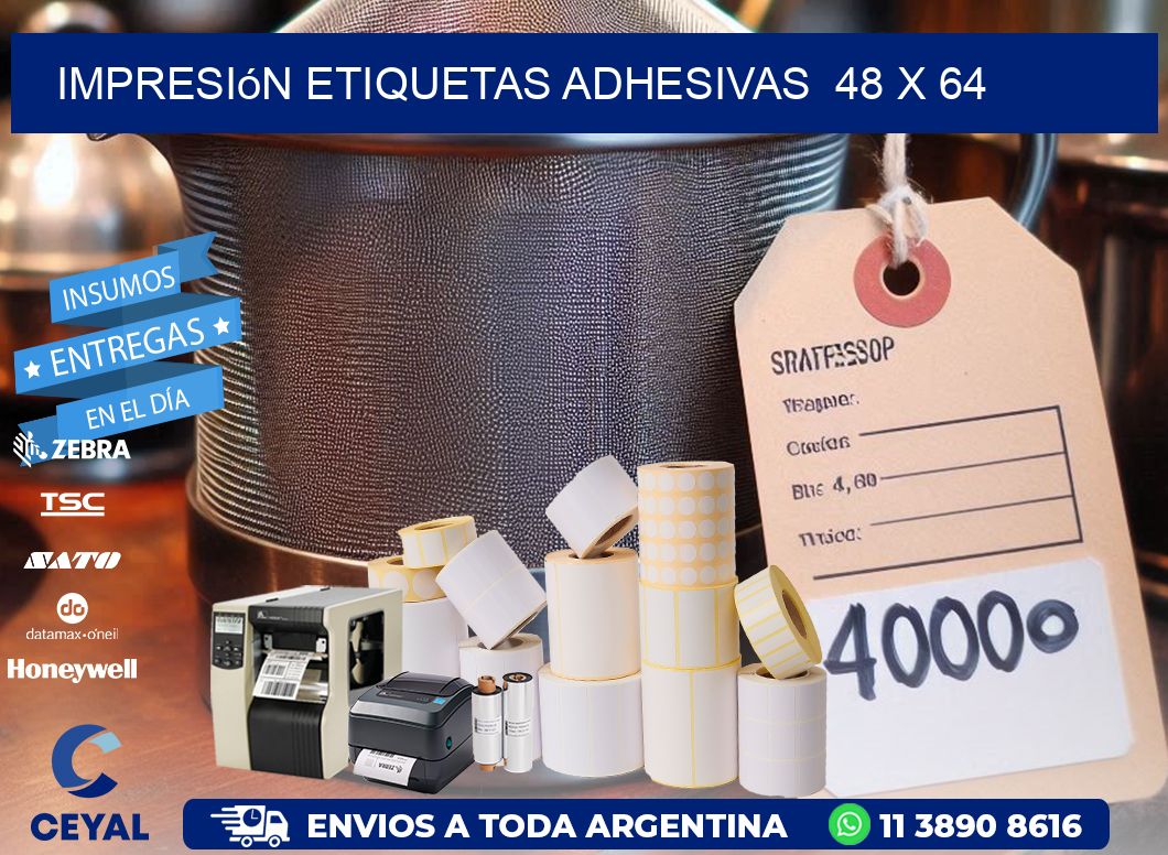 Impresión Etiquetas adhesivas  48 x 64