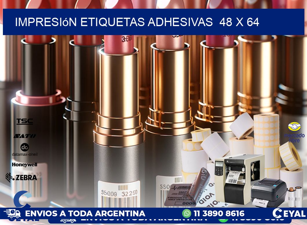 Impresión Etiquetas adhesivas  48 x 64