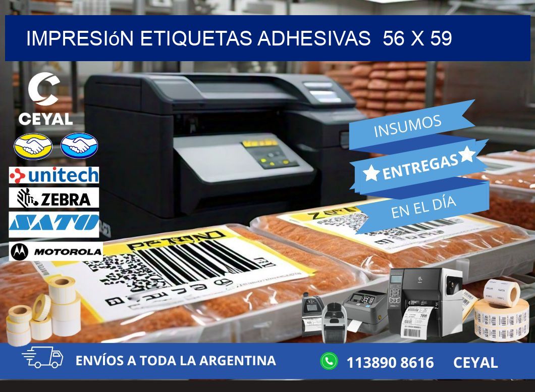 Impresión Etiquetas adhesivas  56 x 59