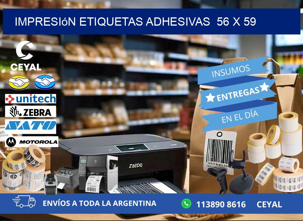 Impresión Etiquetas adhesivas  56 x 59