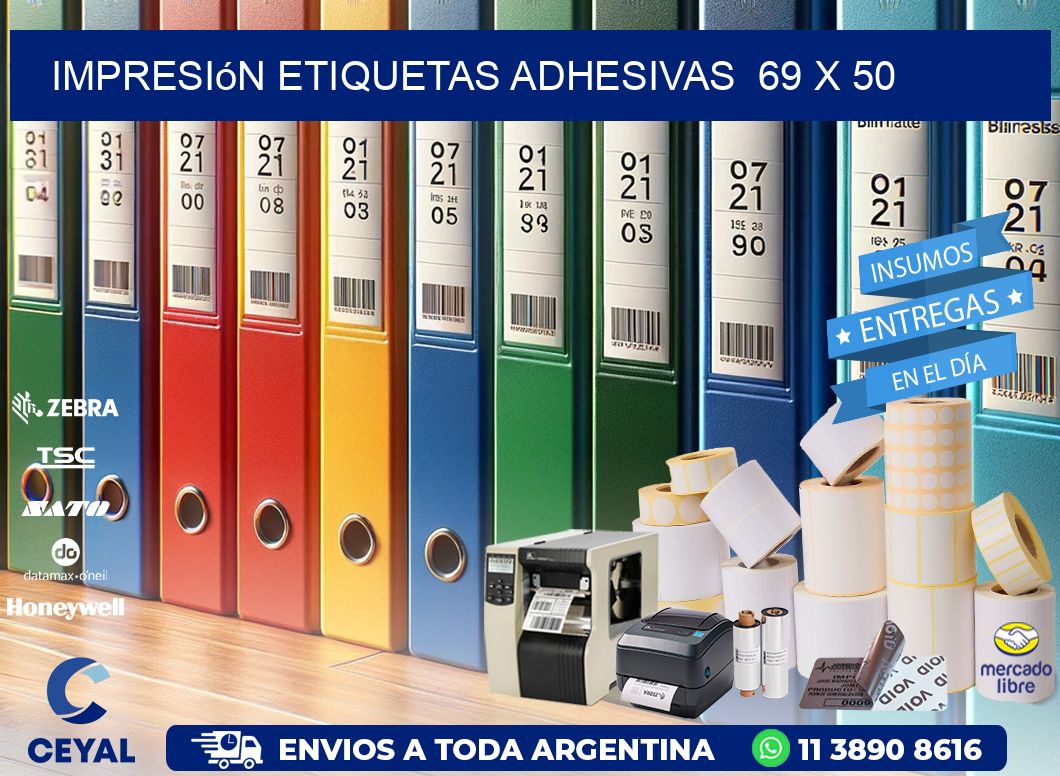 Impresión Etiquetas adhesivas  69 x 50