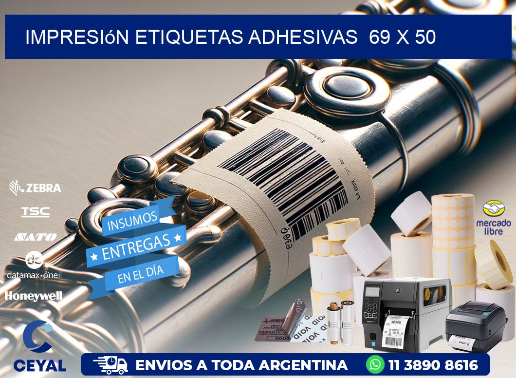 Impresión Etiquetas adhesivas  69 x 50