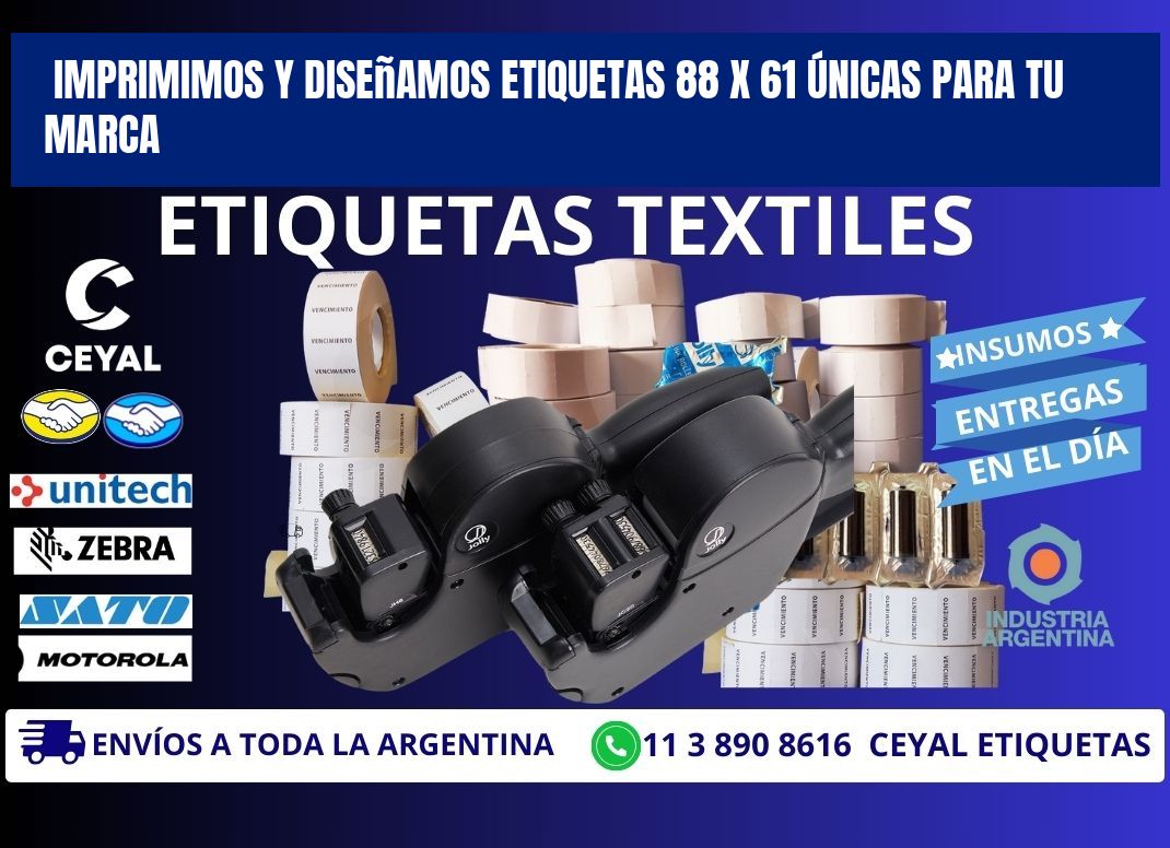 Imprimimos y Diseñamos Etiquetas 88 x 61 Únicas para tu marca