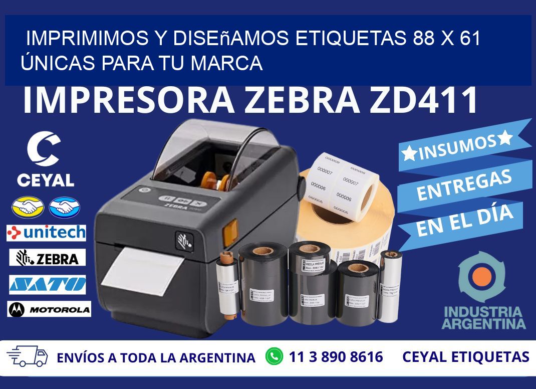 Imprimimos y Diseñamos Etiquetas 88 x 61 Únicas para tu marca