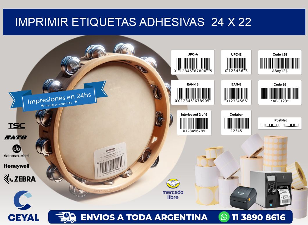 Imprimir Etiquetas adhesivas  24 x 22