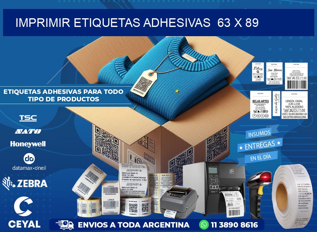 Imprimir Etiquetas adhesivas  63 x 89
