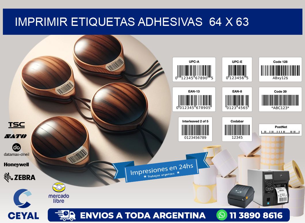 Imprimir Etiquetas adhesivas  64 x 63