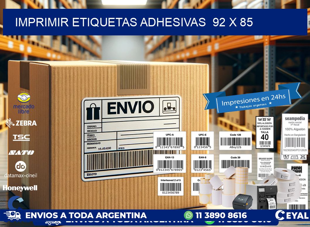 Imprimir Etiquetas adhesivas  92 x 85