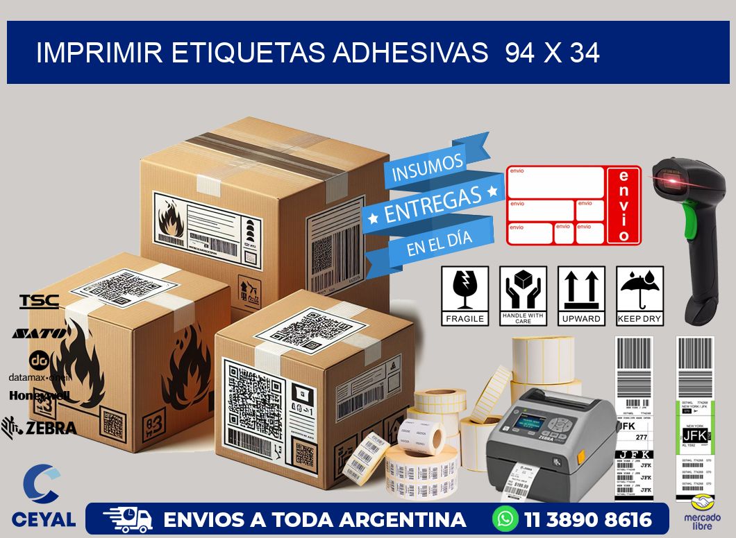 Imprimir Etiquetas adhesivas  94 x 34