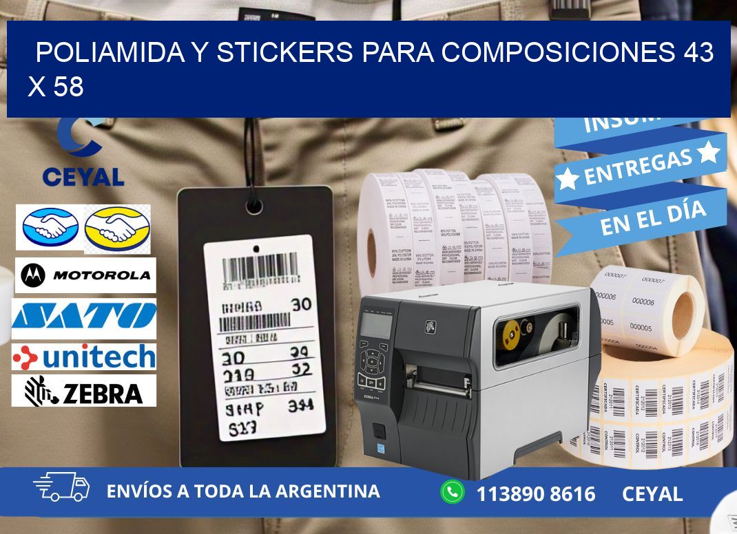 POLIAMIDA Y STICKERS PARA COMPOSICIONES 43 x 58