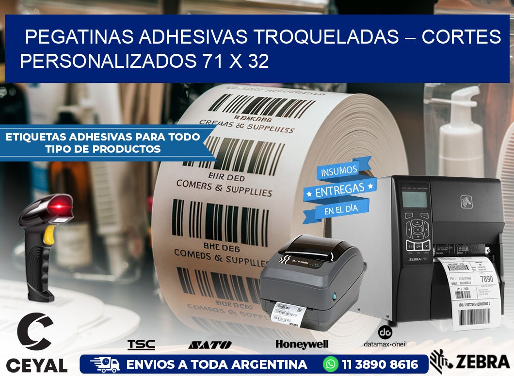 Pegatinas Adhesivas Troqueladas – Cortes Personalizados 71 x 32