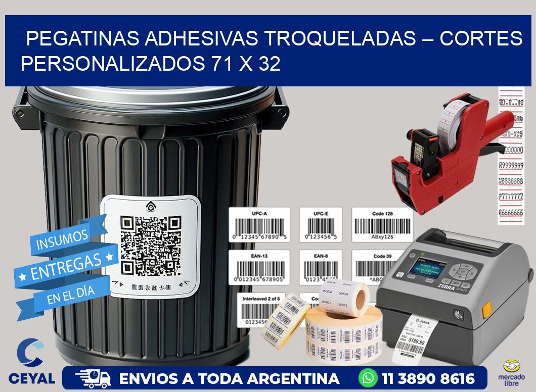 Pegatinas Adhesivas Troqueladas – Cortes Personalizados 71 x 32