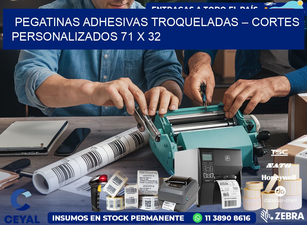 Pegatinas Adhesivas Troqueladas – Cortes Personalizados 71 x 32