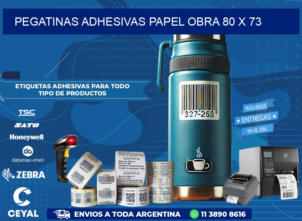 Pegatinas Adhesivas papel Obra 80 x 73
