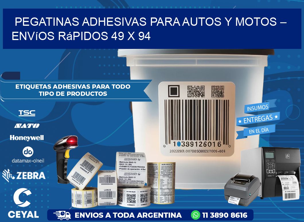 Pegatinas Adhesivas para Autos y Motos – Envíos Rápidos 49 x 94