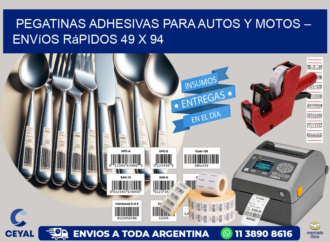 Pegatinas Adhesivas para Autos y Motos – Envíos Rápidos 49 x 94