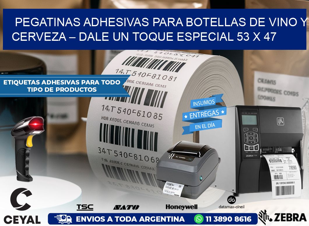 Pegatinas Adhesivas para Botellas de Vino y Cerveza – Dale un Toque Especial 53 x 47