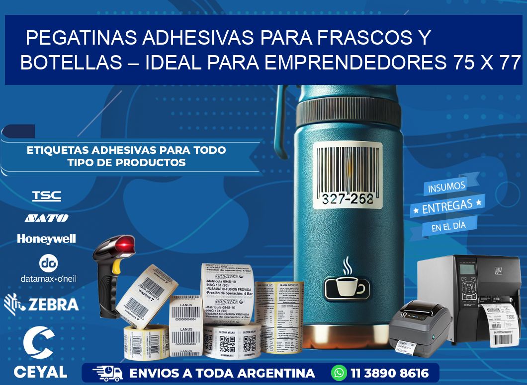 Pegatinas Adhesivas para Frascos y Botellas – Ideal para Emprendedores 75 x 77