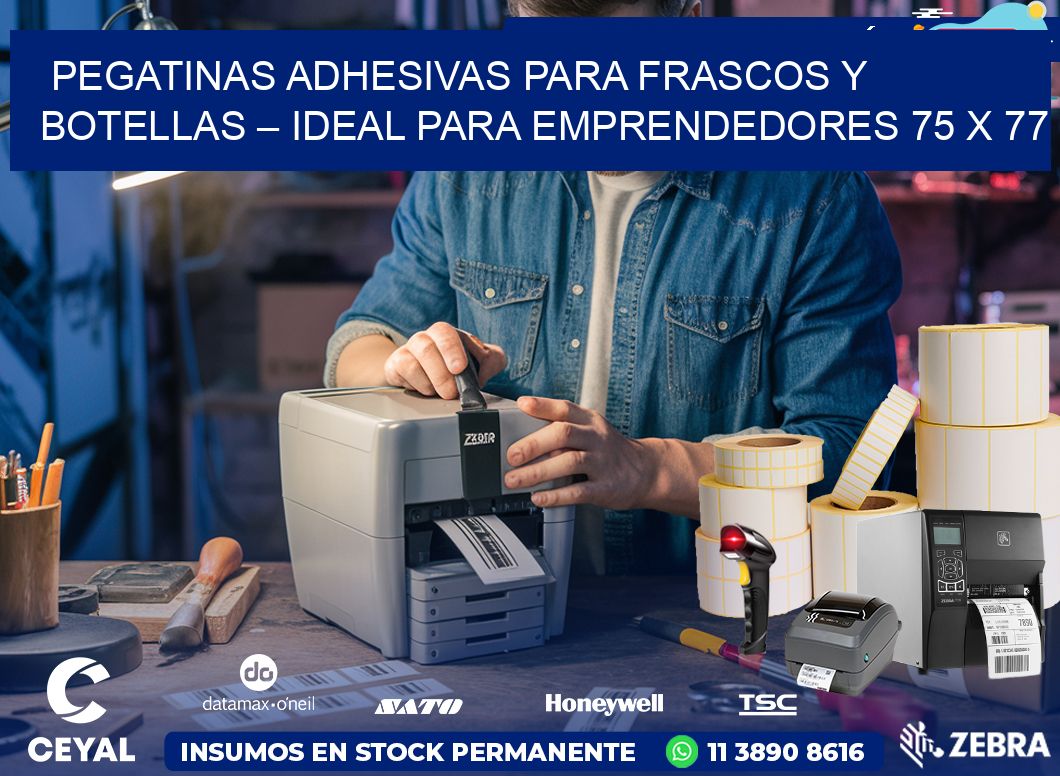 Pegatinas Adhesivas para Frascos y Botellas – Ideal para Emprendedores 75 x 77