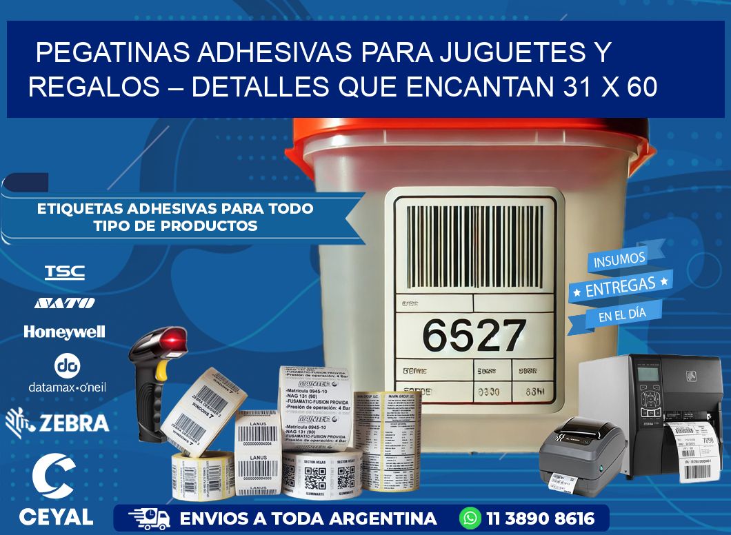Pegatinas Adhesivas para Juguetes y Regalos – Detalles que Encantan 31 x 60