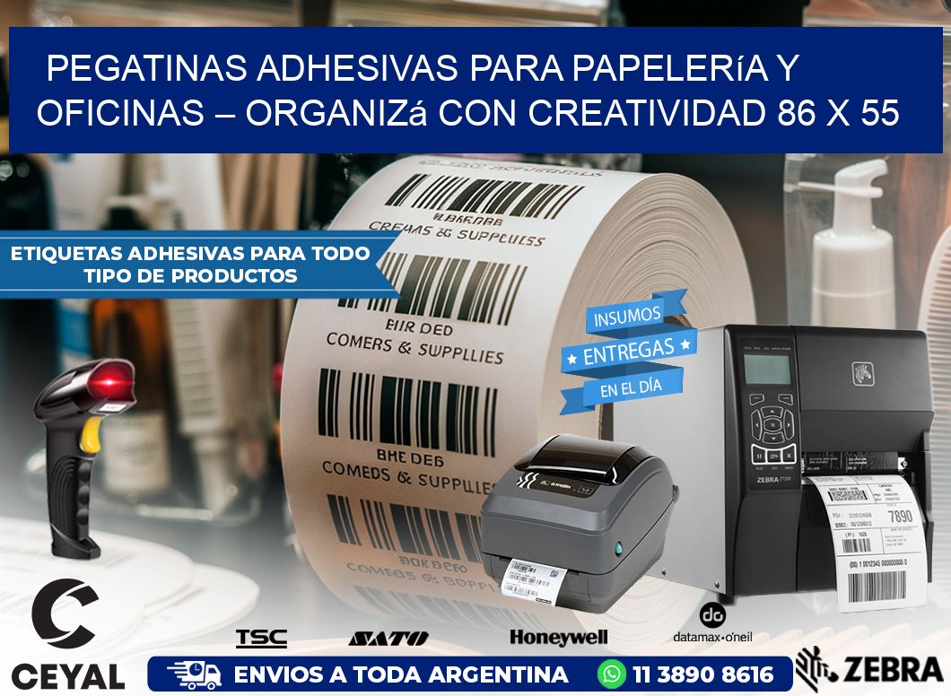 Pegatinas Adhesivas para Papelería y Oficinas – Organizá con Creatividad 86 x 55