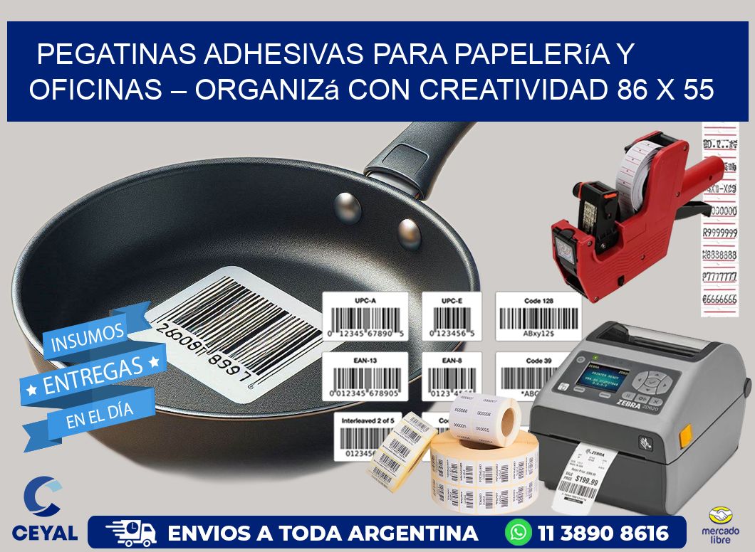 Pegatinas Adhesivas para Papelería y Oficinas – Organizá con Creatividad 86 x 55