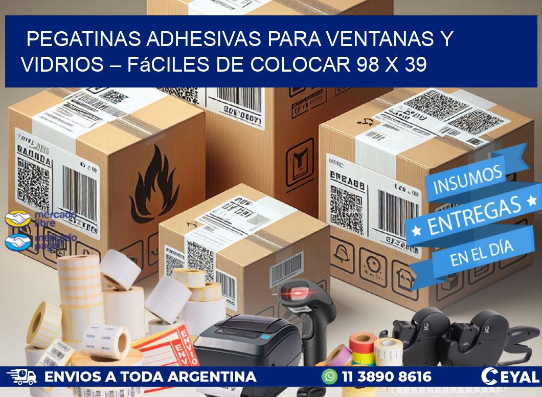 Pegatinas Adhesivas para Ventanas y Vidrios – Fáciles de Colocar 98 x 39