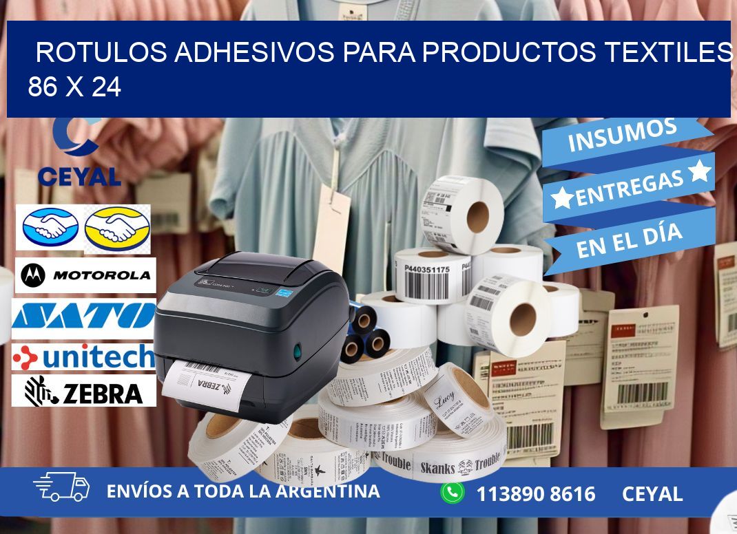 ROTULOS ADHESIVOS PARA PRODUCTOS TEXTILES 86 x 24