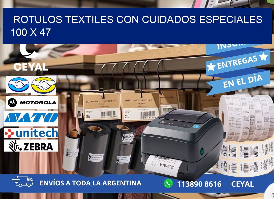 ROTULOS TEXTILES CON CUIDADOS ESPECIALES 100 x 47