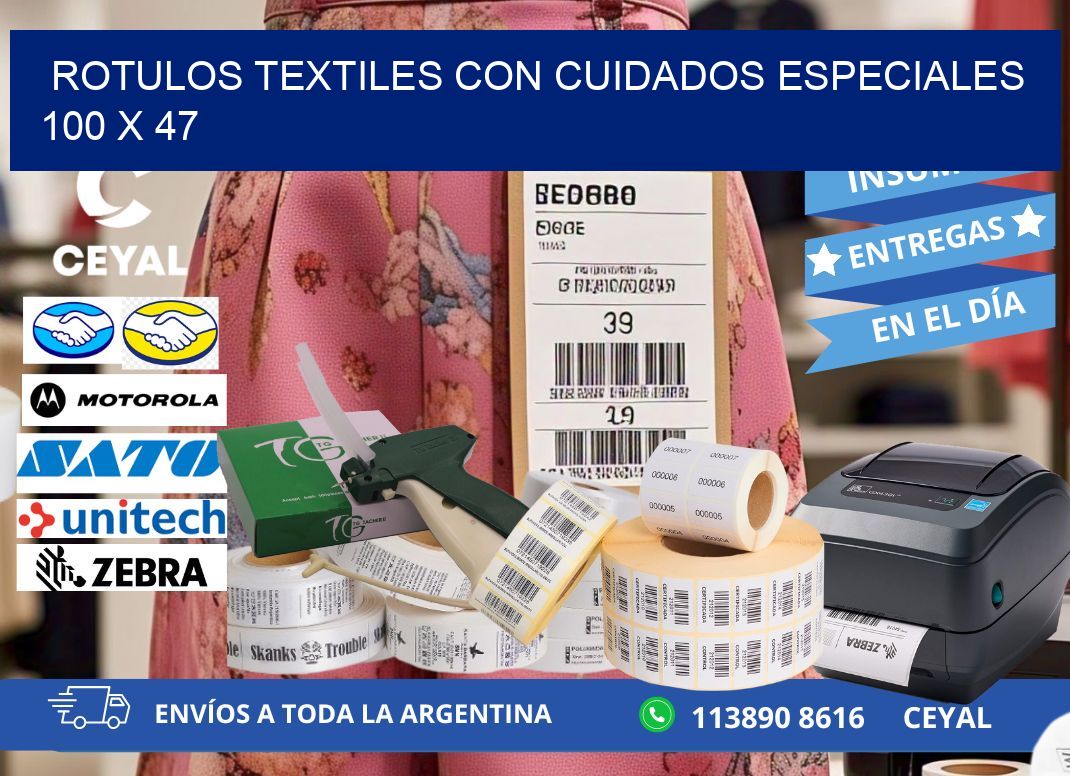 ROTULOS TEXTILES CON CUIDADOS ESPECIALES 100 x 47