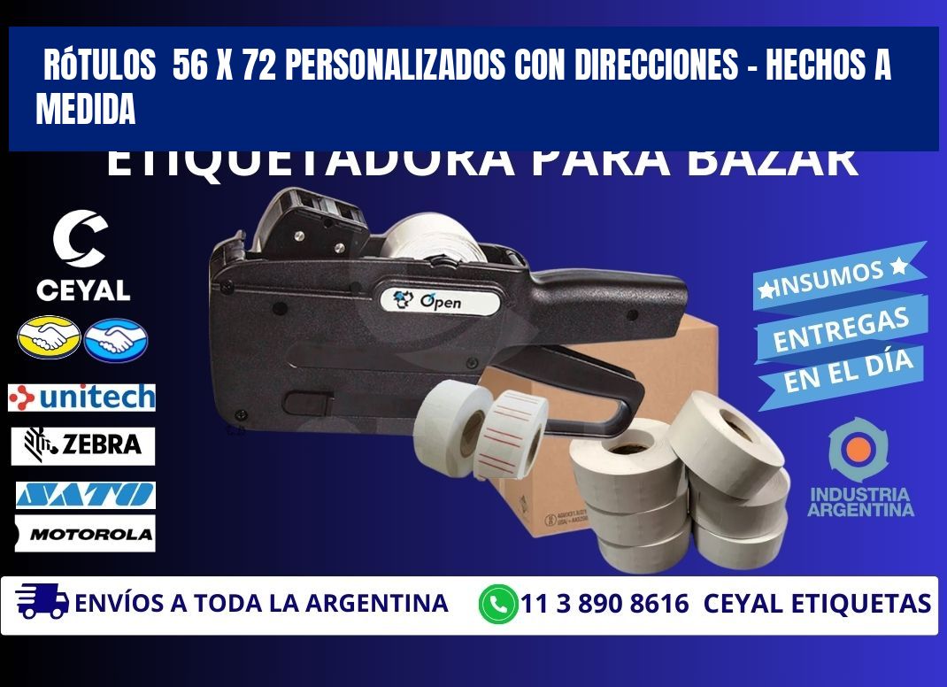 Rótulos  56 x 72 Personalizados con Direcciones – Hechos a Medida