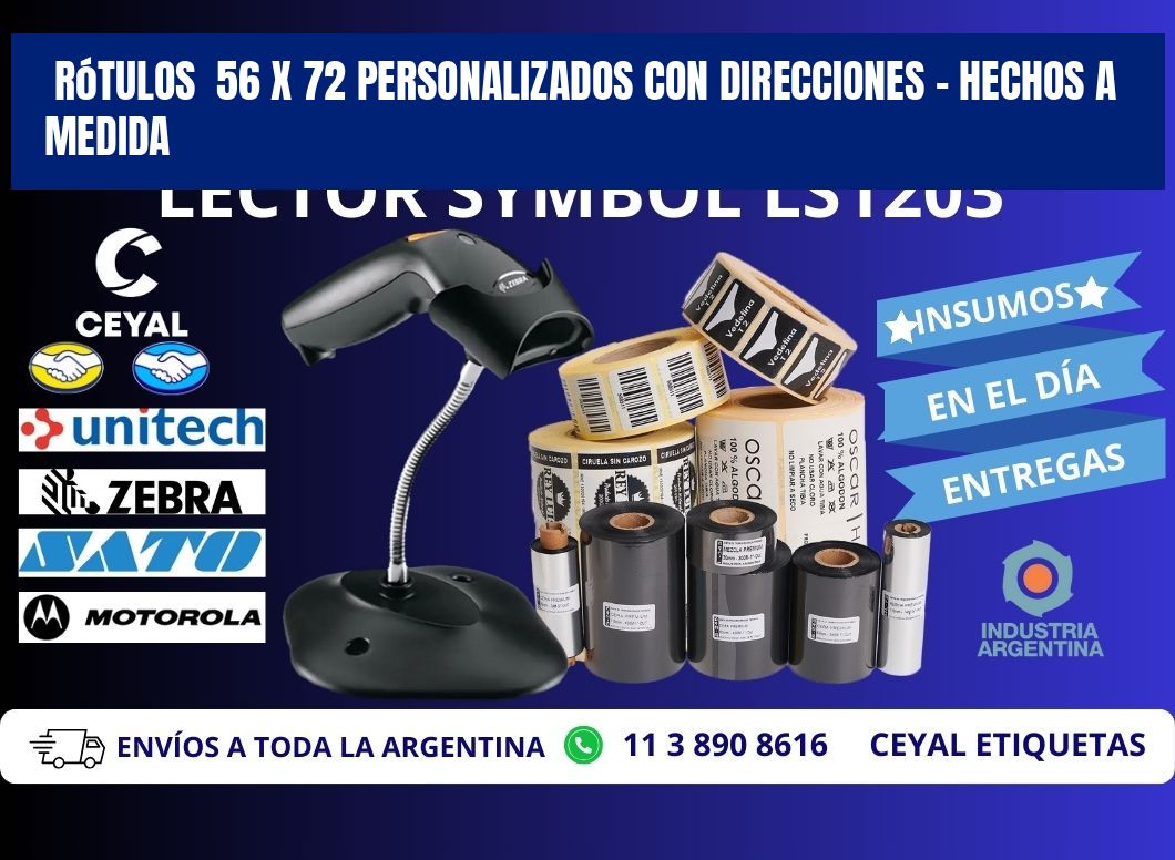 Rótulos  56 x 72 Personalizados con Direcciones – Hechos a Medida