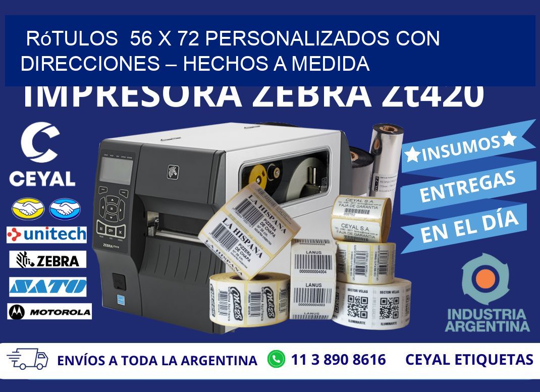 Rótulos  56 x 72 Personalizados con Direcciones – Hechos a Medida