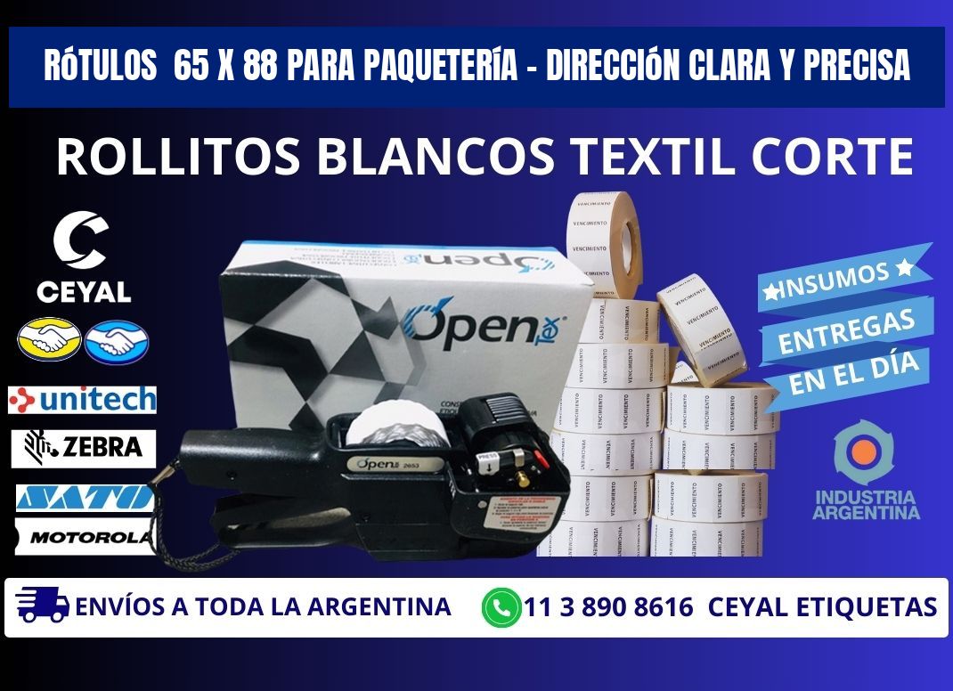 Rótulos  65 x 88 para Paquetería – Dirección Clara y Precisa