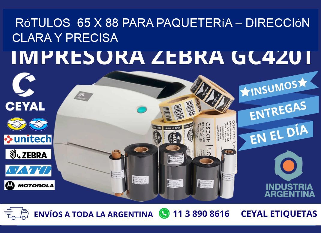 Rótulos  65 x 88 para Paquetería – Dirección Clara y Precisa