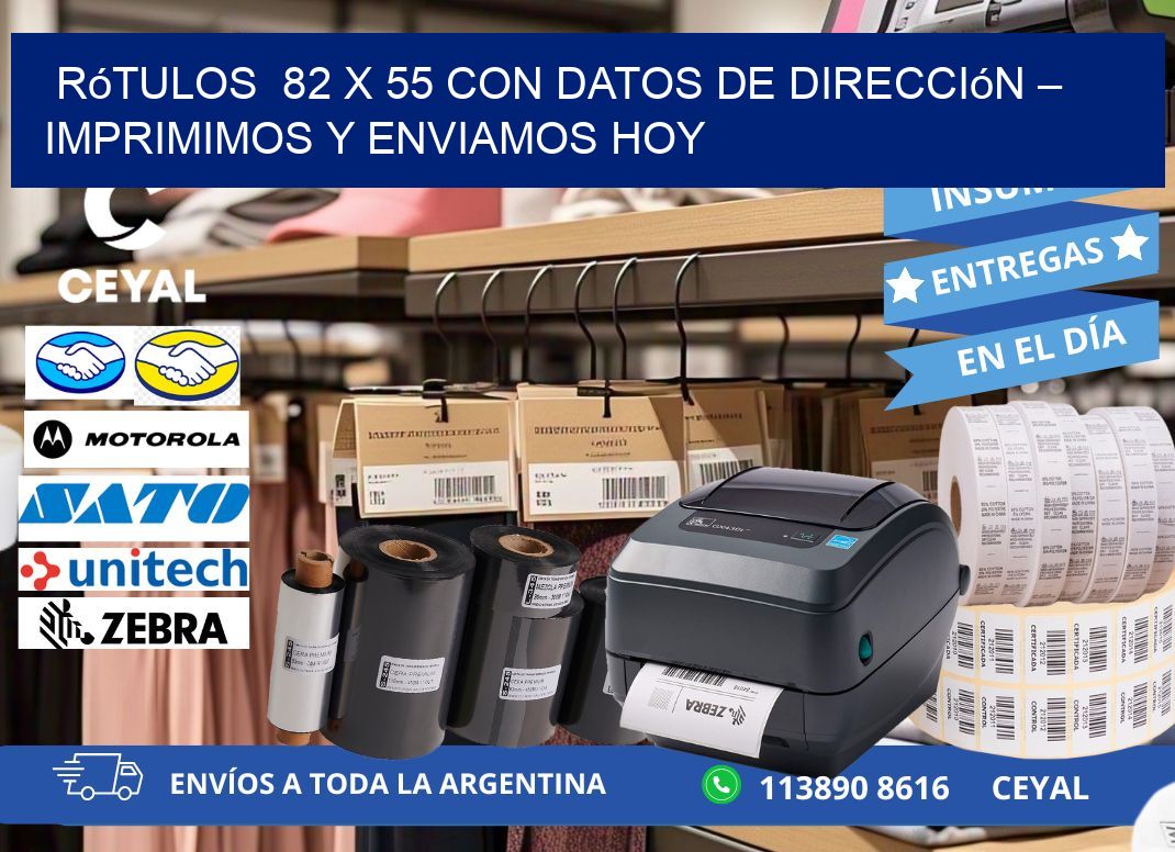 Rótulos  82 x 55 con Datos de Dirección – Imprimimos y Enviamos Hoy