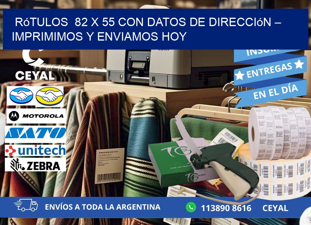 Rótulos  82 x 55 con Datos de Dirección – Imprimimos y Enviamos Hoy